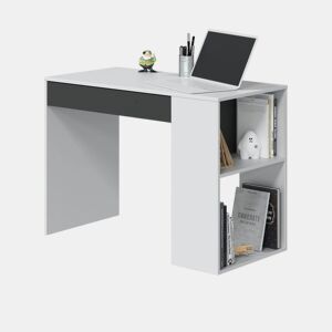 Mesa de Escritório Masster Branco Artik - Cinza Antracite 101 e interior 74 x 73 x 50 cm