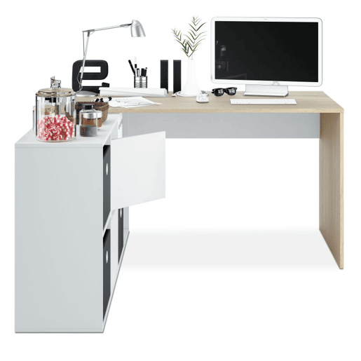 Mesa de escrita Adapta XL Artik White (Branco mate) - Carvalho canadiano 136203 x 74 x 66  139 cm