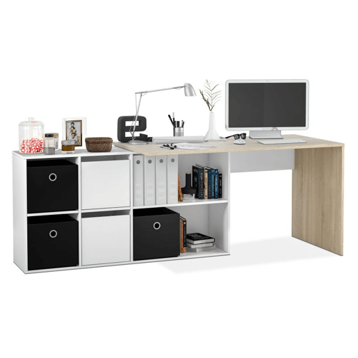 Mesa de escrita Adapta XL Artik White (Branco mate) - Carvalho canadiano 136203 x 74 x 66  139 cm