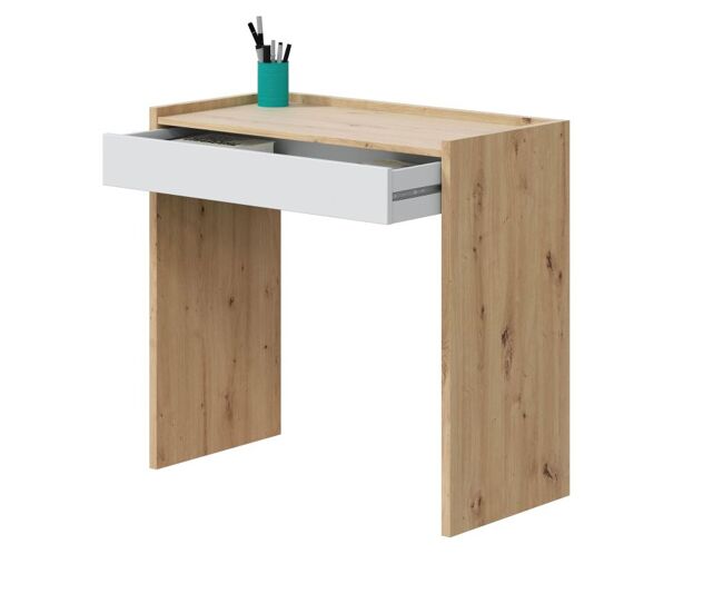 Mesa escritorio con cajón aglomerado blanco 73x108x50cm