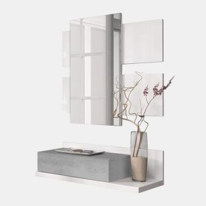 Mobiliário de corredor Tekkan Branco Artik (Branco mate) - Cinzento Cimento 75 x 116 x 29cm cm