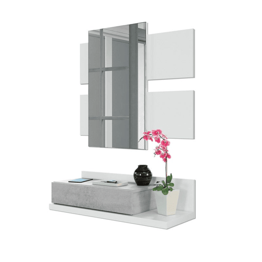 Mobiliário de corredor Tekkan Branco Artik (Branco mate) - Cinzento Cimento 75 x 116 x 29cm cm Mobiliário de corredor Tekkan Branco Artik (Branco mate) - Cinzento Cimento 75 x 116 x 29cm cm