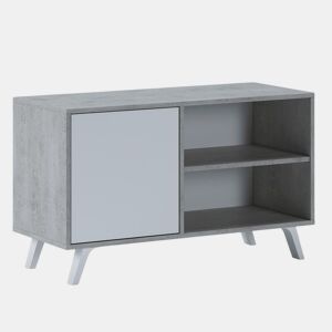 Mesa de TV Wind 100 Cinzento cimento - Branco mate 95 x 56,9 x 39,6 cm