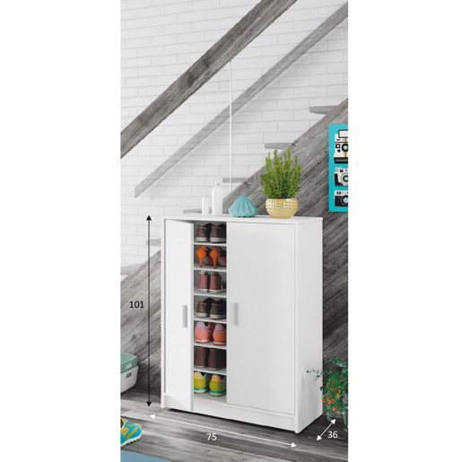 Sapateira Basic Wide Branco 75 x 101 x 36 cm Sapateira Basic Wide Branco 75 x 101 x 36 cm