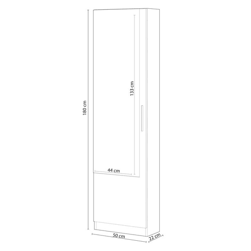 Sapateira Kristal 1 porta Artik White (Branco mate) 50 x 180 x 22cm cm Sapateira Kristal 1 porta Artik White (Branco mate) 50 x 180 x 22cm cm