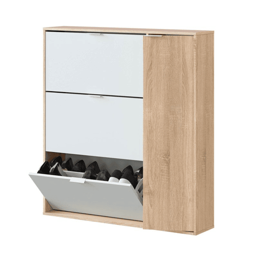 Sapateira Classe 4 portas Artik White (Branco mate) - Carvalho canadiano 106 x 115 x 22 cm Sapateira Classe 4 portas Artik White (Branco mate) - Carvalho canadiano 106 x 115 x 22 cm