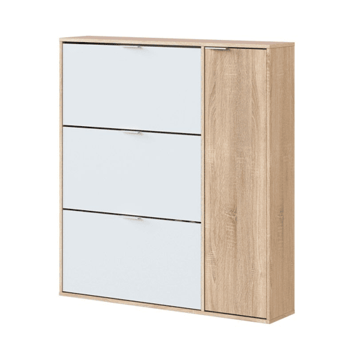 Sapateira Classe 4 portas Artik White (Branco mate) - Carvalho canadiano 106 x 115 x 22 cm Sapateira Classe 4 portas Artik White (Branco mate) - Carvalho canadiano 106 x 115 x 22 cm