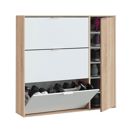 Sapateira Classe 4 portas Artik White (Branco mate) - Carvalho canadiano 106 x 115 x 22 cm Sapateira Classe 4 portas Artik White (Branco mate) - Carvalho canadiano 106 x 115 x 22 cm