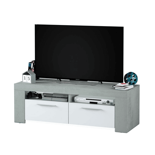 Armário de TV Ambit Blanco Artik (Blanco Mate) - Gris Cemento 120 x 40 x 42cm cm