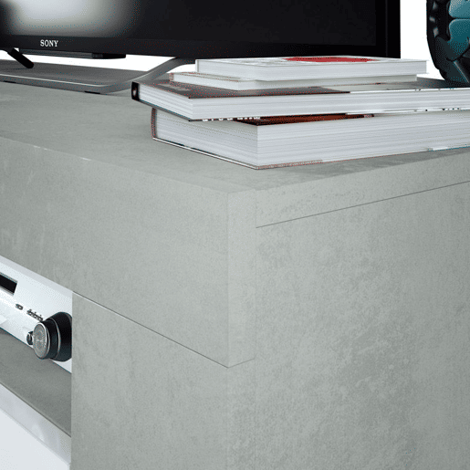 Armário de TV Ambit Blanco Artik (Blanco Mate) - Gris Cemento 120 x 40 x 42cm cm