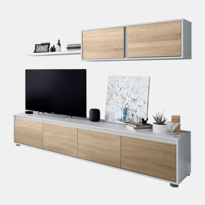 Mobiliário de sala de estar Alida Artik White (Branco mate) - Carvalho canadiano 200 x 43 x 40,7 cm