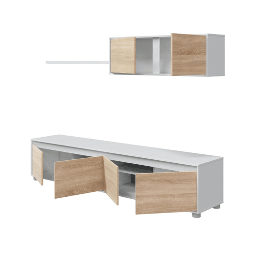 Mobiliário de sala de estar Alida Artik White (Branco mate) - Carvalho canadiano 200 x 43 x 40,7 cm