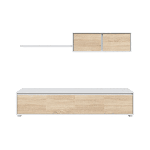 Mobiliário de sala de estar Alida Artik White (Branco mate) - Carvalho canadiano 200 x 43 x 40,7 cm