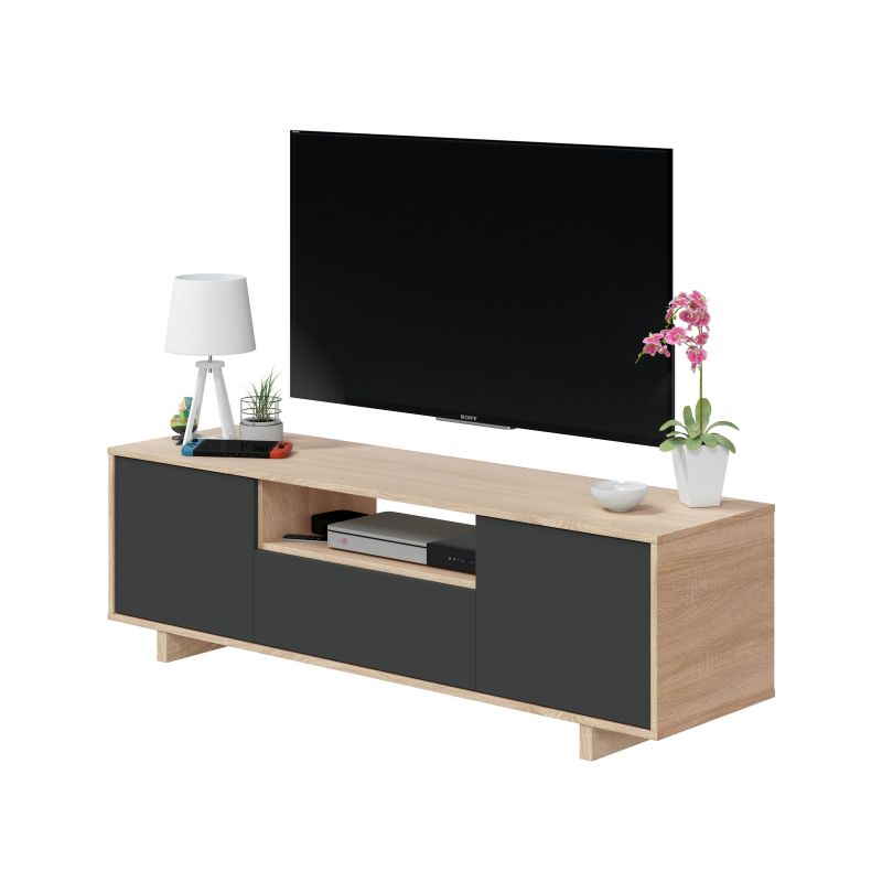Mueble tv zaira roble canadian - antracita 150 x 47 x 41 cm