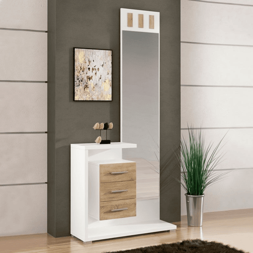 Mobiliário de corredor Prisma Cambria - Branco 85 x 75 x 27,9 cm