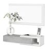 Armário de corredor com espelho Noon Branco Artik (Branco mate) - Cinzento Cimento 95(mesitayespejo) x 19(mesita)50(espejo) x 26cm (mesita) cm