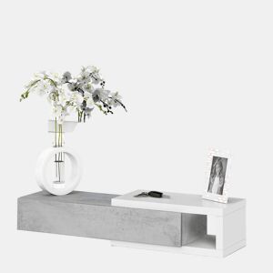 Armário de corredor com espelho Noon Branco Artik (Branco mate) - Cinzento Cimento 95(mesitayespejo) x 19(mesita)50(espejo) x 26cm (mesita) cm