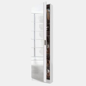 Sapateira com espelho Rock Branco brilhante 50 x 180 x 20cm cm