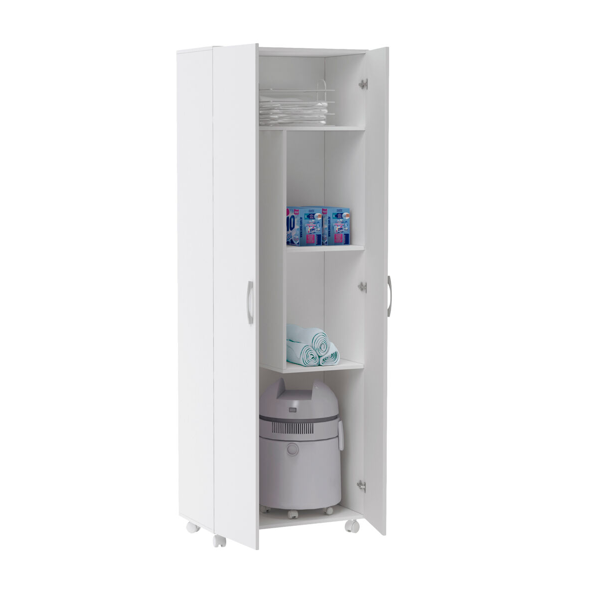 Armario hogar - 2 puertas - venprodin - 183x72x35cm - blanco