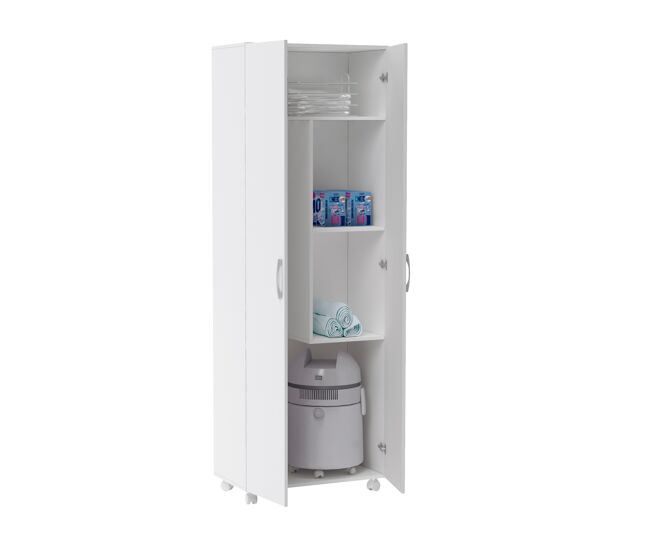 Armario hogar - 2 puertas - venprodin - 183x72x35cm - blanco