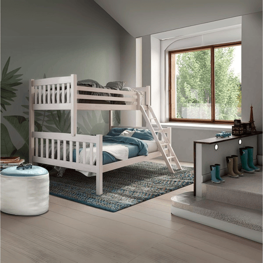 Beliche Triplo Infantil em Madeira Maciça - Venprodin - 190x90190x135 - Cor Branco