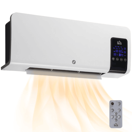 HOMCOM Aquecedor Elétrico de Parede 1000W2000W Aquecedor com Ecrã LED Controlo Remoto Termostato Temporizador para Áreas de 15-20 m² 54,5x12x21,5 cm Branco HOMCOM Aquecedor Elétrico de Parede 1000W2000W Aquecedor com Ecrã LED Controlo Remoto Termostato Temporizador para Áreas de 15-20 m² 54,5x12x21,5 cm Branco