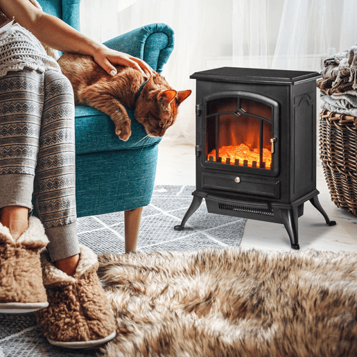 HOMCOM Lareira Elétrica Portátil 10002000W com Efeito de Chama Realista Termostato e Proteção Contra Superaquecimento para Ambientes entre 15-20m² 45x28x54cm Preto HOMCOM Lareira Elétrica Portátil 10002000W com Efeito de Chama Realista Termostato e Proteção Contra Superaquecimento para Ambientes entre 15-20m² 45x28x54cm Preto