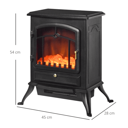 HOMCOM Lareira Elétrica Portátil 10002000W com Efeito de Chama Realista Termostato e Proteção Contra Superaquecimento para Ambientes entre 15-20m² 45x28x54cm Preto HOMCOM Lareira Elétrica Portátil 10002000W com Efeito de Chama Realista Termostato e Proteção Contra Superaquecimento para Ambientes entre 15-20m² 45x28x54cm Preto