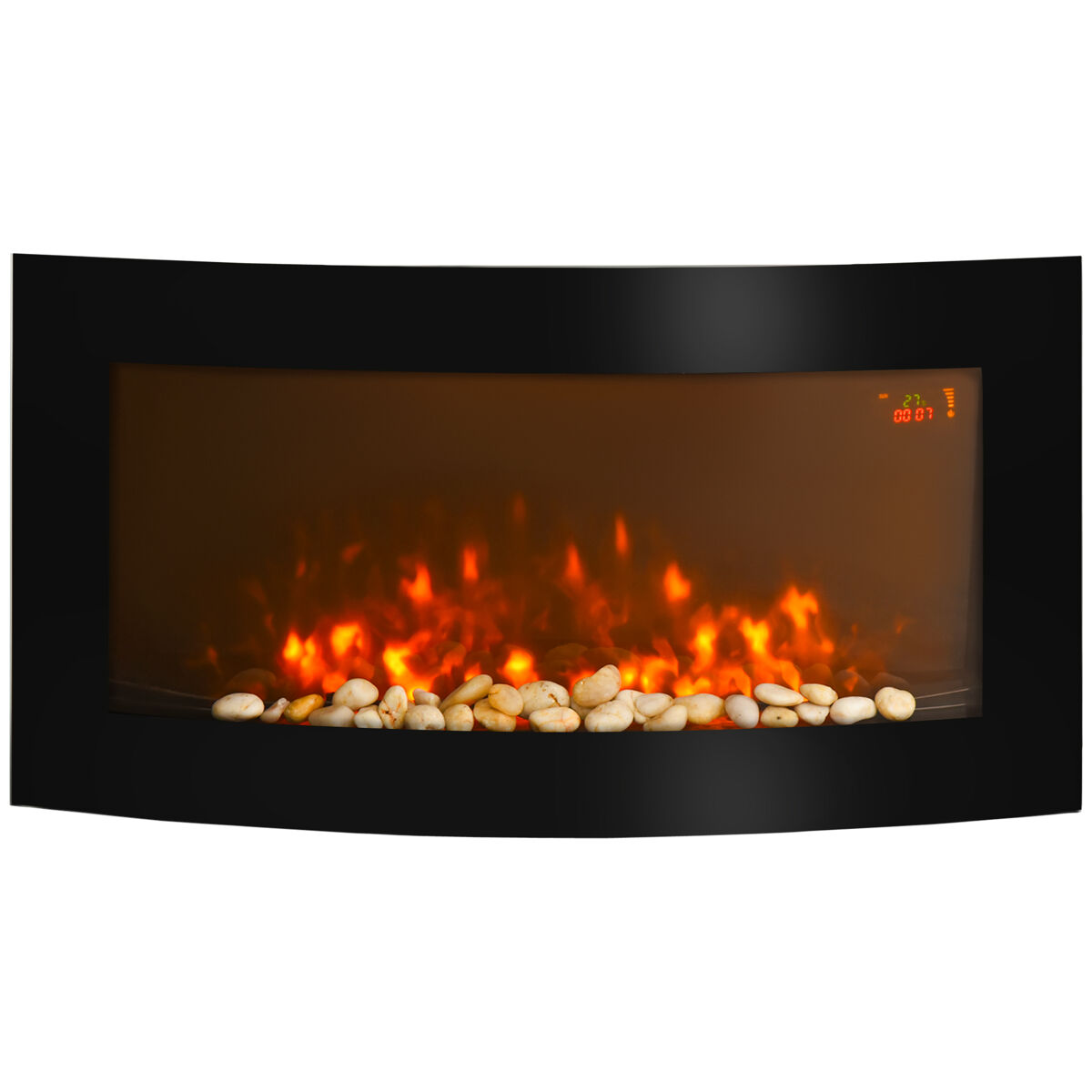 Chimenea Eléctrica Metal, Vidrio HOMCOM, hogar - climatización