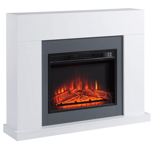 HOMCOM Lareira Elétrica 1800-2000W com Controle Remoto Chama Ajustável Termostato Temporizador Semanal e Proteção contra Superaquecimento 113x26,6x87,5cm Branco HOMCOM Lareira Elétrica 1800-2000W com Controle Remoto Chama Ajustável Termostato Temporizador Semanal e Proteção contra Superaquecimento 113x26,6x87,5cm Branco
