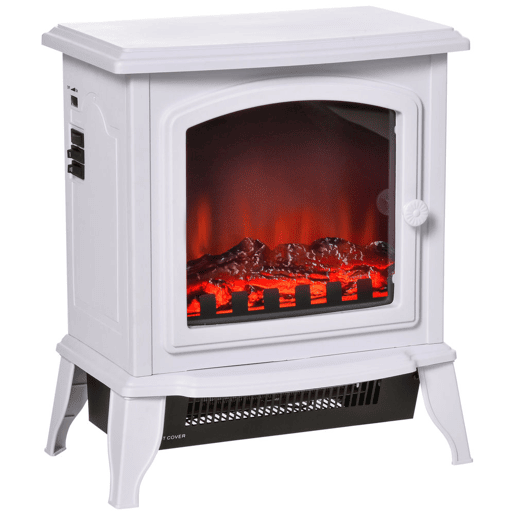 HOMCOM Lareira Elétrica Portátil 10002000W com Simulação de Chama Termostato Ajustável e Proteção de Superaquecimento para Salas de até 25m² 36,5x24x41,5cm Branco HOMCOM Lareira Elétrica Portátil 10002000W com Simulação de Chama Termostato Ajustável e Proteção de Superaquecimento para Salas de até 25m² 36,5x24x41,5cm Branco