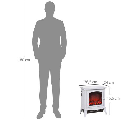 HOMCOM Lareira Elétrica Portátil 10002000W com Simulação de Chama Termostato Ajustável e Proteção de Superaquecimento para Salas de até 25m² 36,5x24x41,5cm Branco HOMCOM Lareira Elétrica Portátil 10002000W com Simulação de Chama Termostato Ajustável e Proteção de Superaquecimento para Salas de até 25m² 36,5x24x41,5cm Branco