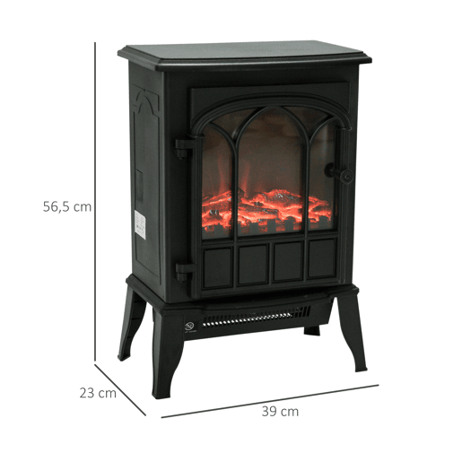 HOMCOM Lareira Elétrica Portátil 10002000W com Efeito de Chama Realista e Proteção Contra Superaquecimento para Ambientes entre 15-30m² 39x23x56,5cm Preto HOMCOM Lareira Elétrica Portátil 10002000W com Efeito de Chama Realista e Proteção Contra Superaquecimento para Ambientes entre 15-30m² 39x23x56,5cm Preto