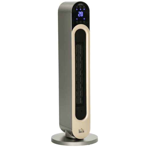 HOMCOM Aquecedor Cerâmico de Torre 11002200W com Controlo Remoto Ecrã LED Temporizador de 12h Termostato 3 Modos e Oscilação para 20-25m² Ø25x73,5cm Prata HOMCOM Aquecedor Cerâmico de Torre 11002200W com Controlo Remoto Ecrã LED Temporizador de 12h Termostato 3 Modos e Oscilação para 20-25m² Ø25x73,5cm Prata