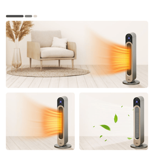 HOMCOM Aquecedor Cerâmico de Torre 11002200W com Controlo Remoto Ecrã LED Temporizador de 12h Termostato 3 Modos e Oscilação para 20-25m² Ø25x73,5cm Prata HOMCOM Aquecedor Cerâmico de Torre 11002200W com Controlo Remoto Ecrã LED Temporizador de 12h Termostato 3 Modos e Oscilação para 20-25m² Ø25x73,5cm Prata