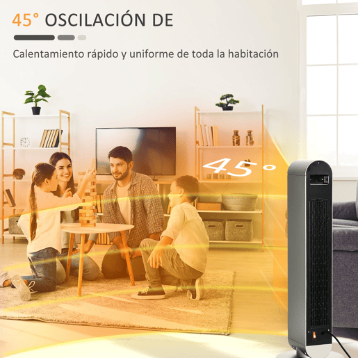 HOMCOM Aquecedor Cerâmico de Torre 11002200W com Controlo Remoto Ecrã LED Temporizador de 12h Termostato 3 Modos e Oscilação para 20-25m² Ø25x73,5cm Prata HOMCOM Aquecedor Cerâmico de Torre 11002200W com Controlo Remoto Ecrã LED Temporizador de 12h Termostato 3 Modos e Oscilação para 20-25m² Ø25x73,5cm Prata