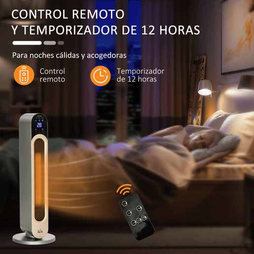 HOMCOM Aquecedor Cerâmico de Torre 11002200W com Controlo Remoto Ecrã LED Temporizador de 12h Termostato 3 Modos e Oscilação para 20-25m² Ø25x73,5cm Prata HOMCOM Aquecedor Cerâmico de Torre 11002200W com Controlo Remoto Ecrã LED Temporizador de 12h Termostato 3 Modos e Oscilação para 20-25m² Ø25x73,5cm Prata
