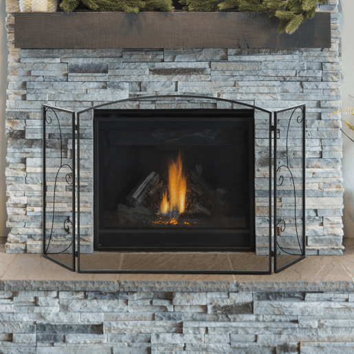 HOMCOM Frente para Lareira de 3 Painéis Frente para Lareira Dobrável com Dobradiças Estrutura Metálica Malha Decorativa 132,5x76,5cm Preto HOMCOM Frente para Lareira de 3 Painéis Frente para Lareira Dobrável com Dobradiças Estrutura Metálica Malha Decorativa 132,5x76,5cm Preto
