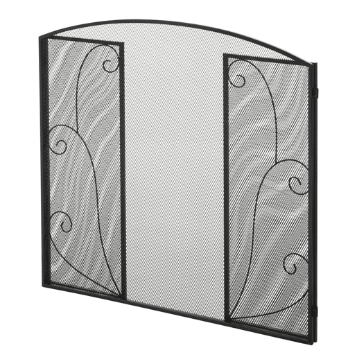 HOMCOM Frente para Lareira de 3 Painéis Frente para Lareira Dobrável com Dobradiças Estrutura Metálica Malha Decorativa 132,5x76,5cm Preto HOMCOM Frente para Lareira de 3 Painéis Frente para Lareira Dobrável com Dobradiças Estrutura Metálica Malha Decorativa 132,5x76,5cm Preto