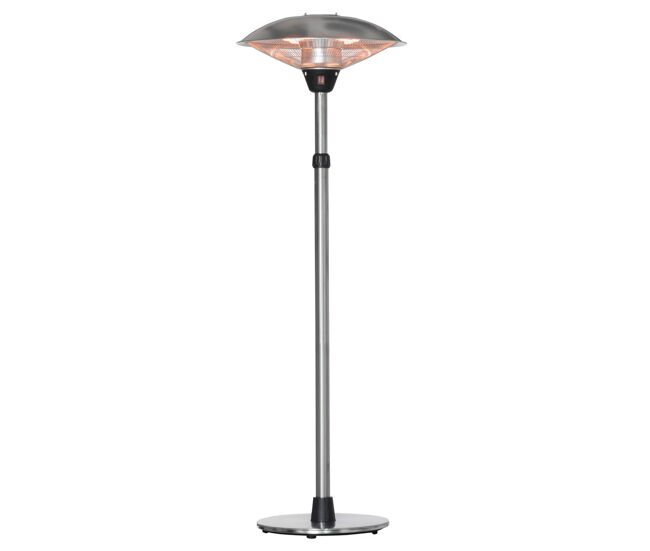 Outsunny calefactor de pie de exterior 1200/1800/3000w estufa de infrarrojos con 3 niveles de calor altura ajustable protección ip44 para terraza