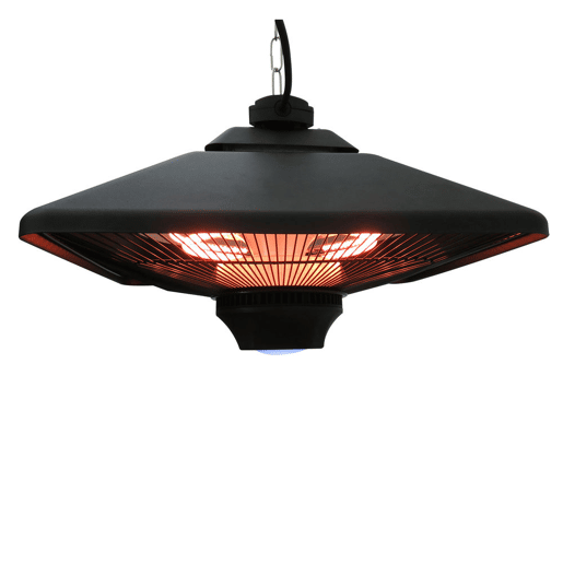 Outsunny Aquecedor de teto suspenso tipo Aquecedor elétrico de halogênio radiante para interior e exterior 1000 2000W com controle remoto 43x43x25cm preto Outsunny Aquecedor de teto suspenso tipo Aquecedor elétrico de halogênio radiante para interior e exterior 1000 2000W com controle remoto 43x43x25cm preto