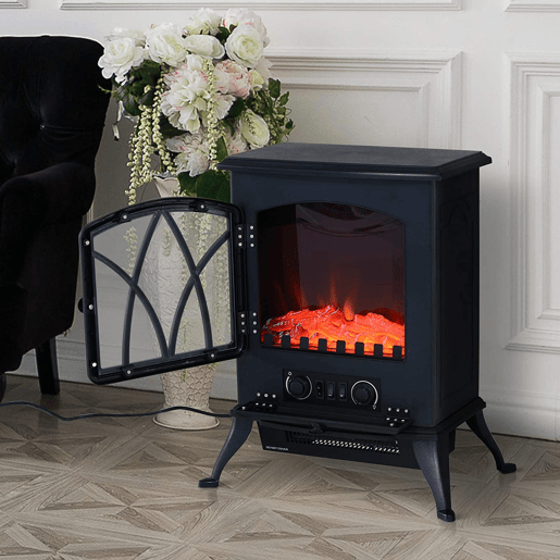HOMCOM Lareira Elétrica Portátil Lareira Elétrica com Efeito de Chama Realista Potência 1000W2000W 45x28,5x54cm Preto HOMCOM Lareira Elétrica Portátil Lareira Elétrica com Efeito de Chama Realista Potência 1000W2000W 45x28,5x54cm Preto