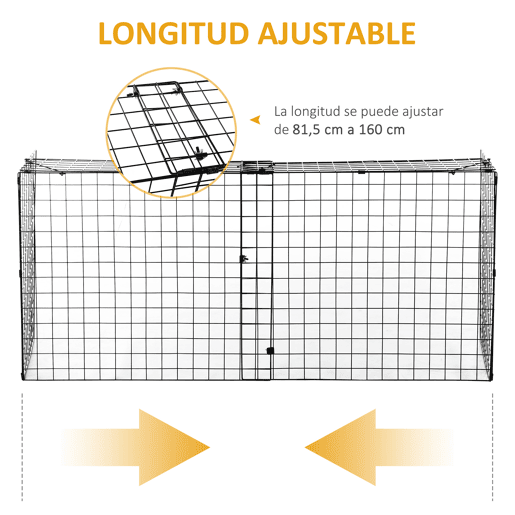 HOMCOM Frente de Lareira com Comprimento Ajustável Frente para Lareira com Grade de Metal 81,5-160x44x68cm Preto
