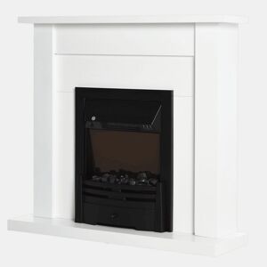 HOMCOM Lareira Elétrica Decorativa com 2 Configurações de Aquecimento Temporizador Termostato Integrado Efeito de Chama Realista Ajustável em 5 Níveis 102x30x95cm Branco e Preto