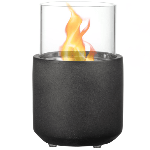 HOMCOM Lareira de Bioetanol de Mesa Capacidade 0,4L Combustão 2,5h Lareira de Bioetanol para Interior e Exterior 12x12x19cm Cinza Escuro