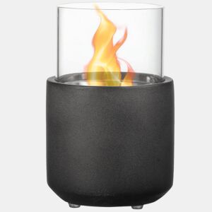 HOMCOM Lareira de Bioetanol de Mesa Capacidade 0,4L Combustão 2,5h Lareira de Bioetanol para Interior e Exterior 12x12x19cm Cinza Escuro