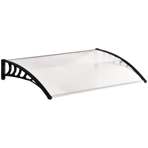 Outsunny Marquise de Proteção para Portas e Janelas Contra Sol e Chuva Telhado de Proteção com Desenho Moderno 150x90x25 cm Transparente e Preto Outsunny Marquise de Proteção para Portas e Janelas Contra Sol e Chuva Telhado de Proteção com Desenho Moderno 150x90x25 cm Transparente e Preto