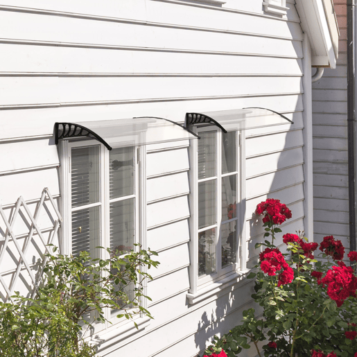 Outsunny Marquise de Proteção para Portas e Janelas Contra Sol e Chuva Telhado de Proteção com Desenho Moderno 150x90x25 cm Transparente e Preto Outsunny Marquise de Proteção para Portas e Janelas Contra Sol e Chuva Telhado de Proteção com Desenho Moderno 150x90x25 cm Transparente e Preto