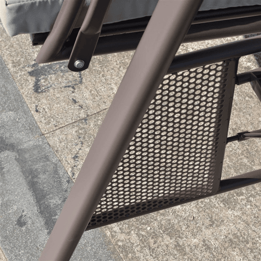 Outsunny Banco Baloiço de Jardim de 3 Lugares com Teto 2 Almofadas Suporte para Bebidas e Estrutura de Metal para Terraço Balcão Exterior Carga Máxima 360kg 206x116x183cm Cinza
