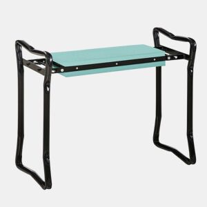 Outsunny Banco de Jardim Dobrável e Portátil Banco de Jardim com Joelheira para Jardinagem com Almofadas de Espuma EVA para Proteger seus Joelhos e Roupas 58x28x49cm Verde e Preto